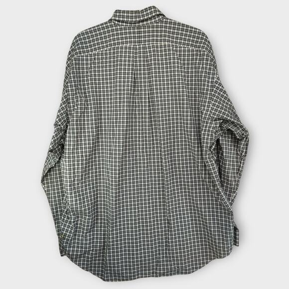 Mens Ralph Lauren BLAKE Black & White Checkered Long Sleeve Button Down Shirt XL - Picture 4 of 5